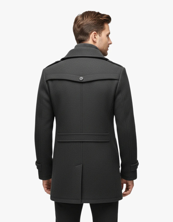 Herren Winter Mantel mit warmer Fütterung und langem Schnitt