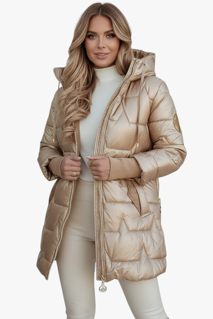 Damen Winter Steppjacke mit Kapuze und Warme