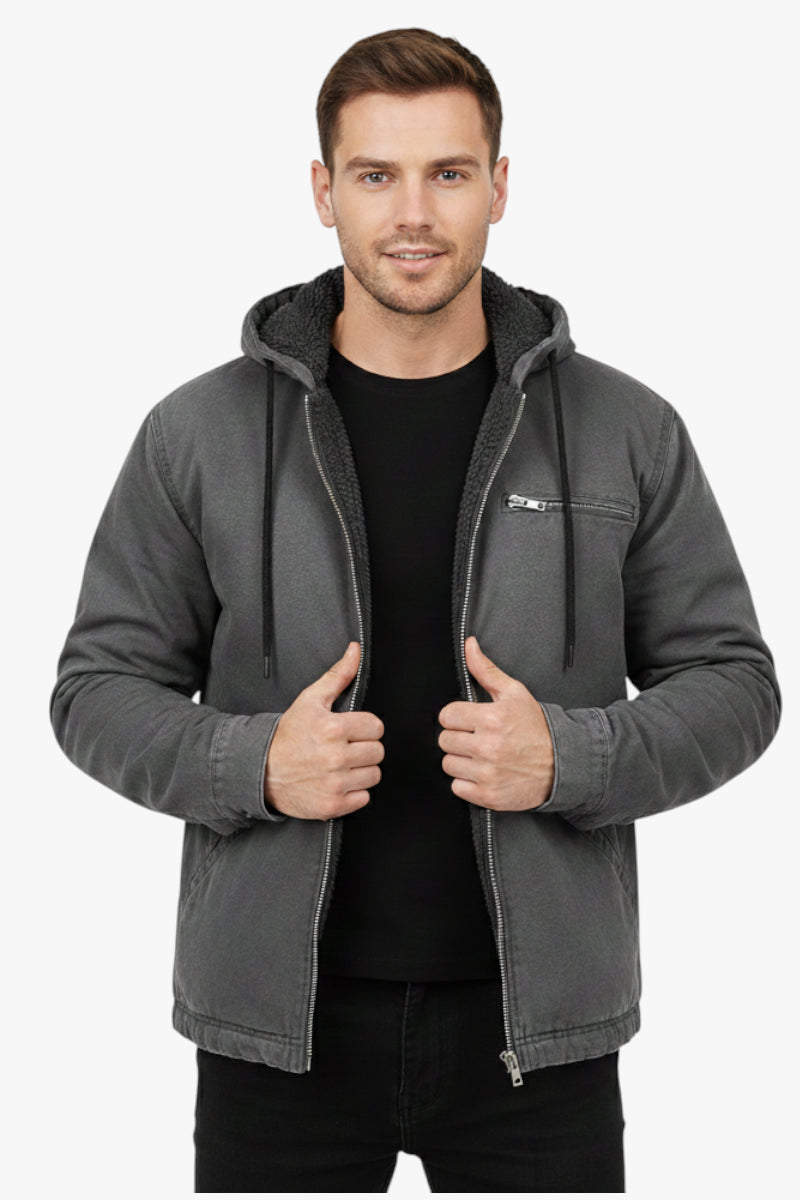 Herren warmem Jacke mit Fleecefutter und Kapuze