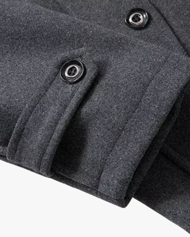 Herren Winter Mantel mit warmer Fütterung und langem Schnitt